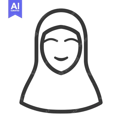 Aset desain premium: A smiling person wearing a head covering with closed eyes