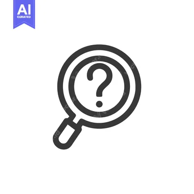 Aset desain premium: Magnifying Glass with Question Mark: Symbol of Inquiry and Mystery