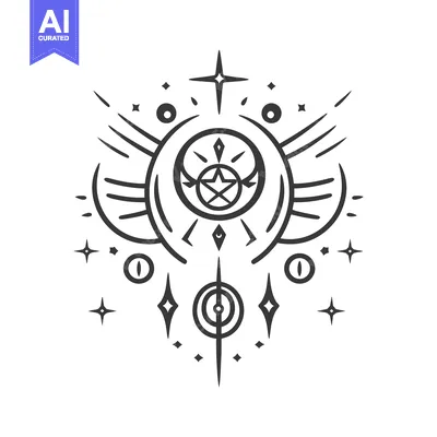 Popular premium asset: A detailed symmetrical artistic design composed of celestial elements