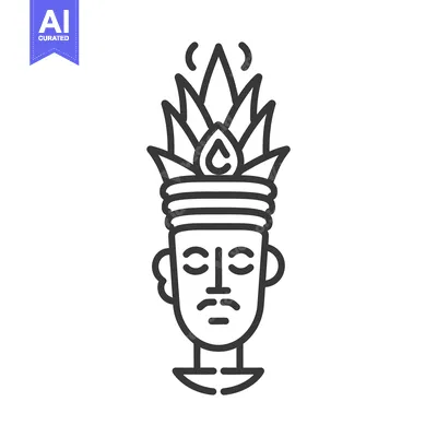 Popular premium asset: A minimalist icon of a face wearing a decorative headdress