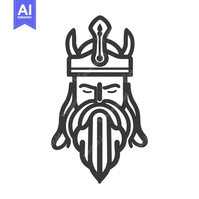 Aset desain premium: The regal bearded king wears a decorative crown on his head