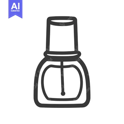 Popular premium asset: Depiction of a nail polish bottle with brush applicator inside