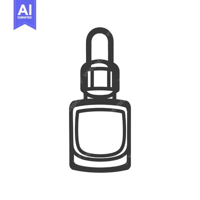 Premium design asset: A black and white vector illustration depicting a dropper bottle