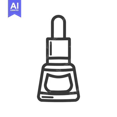 Aset desain premium: The illustration shows a cosmetic product bottle with a dropper
