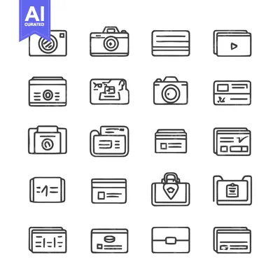Popular premium asset: Collection of Minimalist Line Art Icons: Travel, Finance, and Technolo