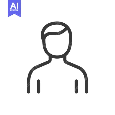Aset desain premium: A simple stylized graphical outline representing a human person