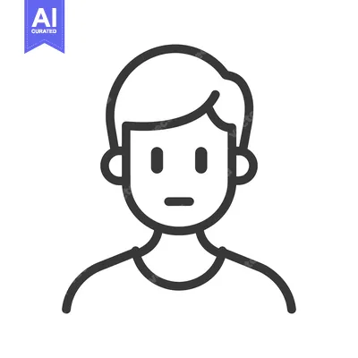 Aset premium populer: Simple outlined illustration of a male human person character