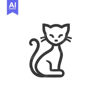 Aset premium populer: Minimalist Cat Icon: Sleek, Modern Design on White Background