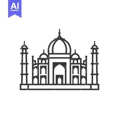 A simple architectural illustration of an iconic building silhouette
