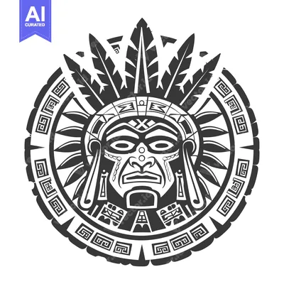 Aset desain premium: Native American Tribal Design with Feathers and Geometric Patterns
