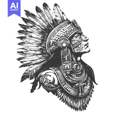 Aset premium populer: Native American Woman in Traditional Headdress and Jewelry