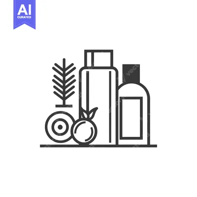 Natural Cosmetic Products with Leaf, Bottles, and Coconut