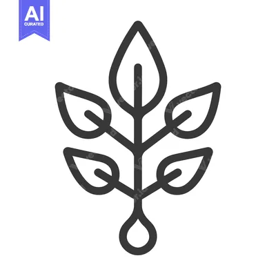 Aset premium populer: A Simple Black Line Drawing Of A Plant Branch