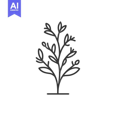 Premium design asset: Minimalist Plant Illustration: Elegant Line Art of a Young Sapling