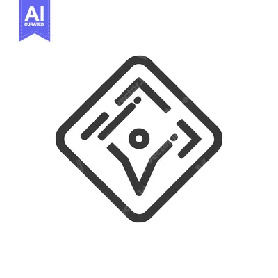 Aset desain premium: Minimalist Diamond Icon with Abstract Geometric Design in Dark Gray on