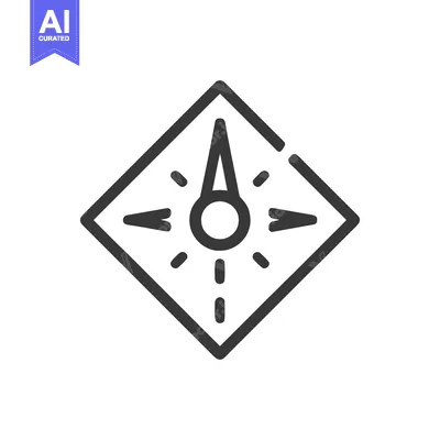 Aset desain premium: Minimalist Compass Icon: Navigation, Direction, and Exploration Symbol
