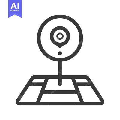 Popular premium asset: A black line drawing representing a location and monitoring system