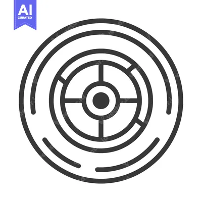 Aset premium populer: A circular target design featuring concentric rings and center dot