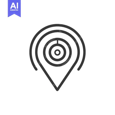 Aset premium populer: A minimalist line drawing showing a location pointer icon