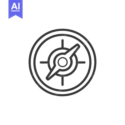 Aset premium populer: A simple illustration depicting a navigational tool in graphic design