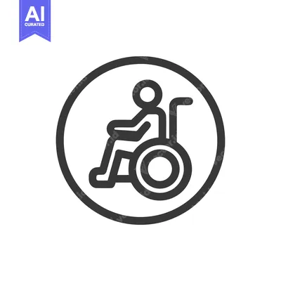 Aset desain premium: Wheelchair Symbol Icon in Circle, Accessibility Sign, Vector Illustrat
