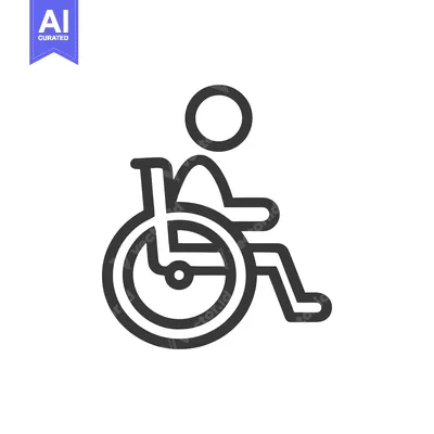 Premium design asset: Minimalist Wheelchair Icon: Accessibility Symbol in Bold Outline