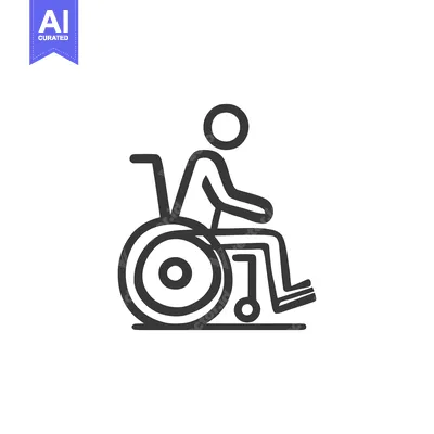 Aset desain premium: Minimalist Wheelchair Icon: Accessibility Symbol in Bold Line Art