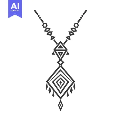 An abstract illustration depicting an ornate geometric necklace design