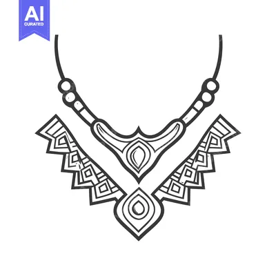 Popular premium asset: A detailed illustration depicts a stylized necklace graphic design art