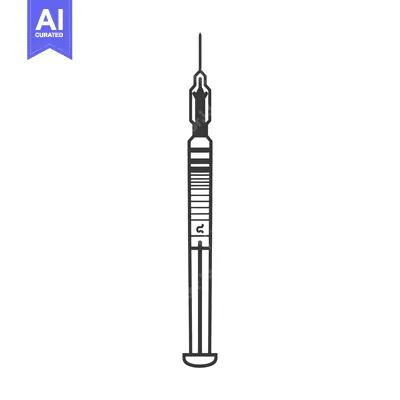 A sterile syringe with a sharp needle ready for use