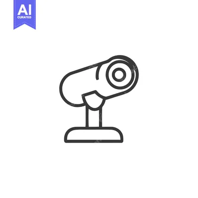 Premium design asset: Minimalist CCTV Camera Icon: Modern Surveillance System Outline