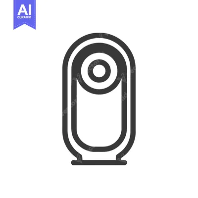Aset desain premium: Stylized Security Camera Icon with Circular Lens and Modern Design