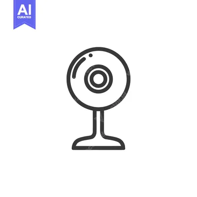 Aset desain premium: Minimalist Webcam Icon: Modern Technology for Video Communication