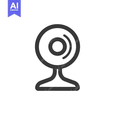 Aset desain premium: Minimalist Webcam Icon: Sleek Design for Modern Communication