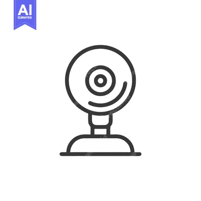 Premium design asset: Minimalist Webcam Icon: Clean Line Art on White Background