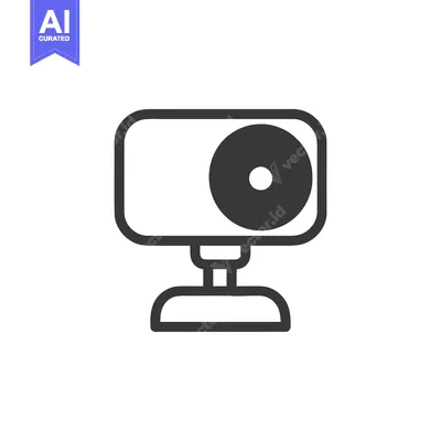 Aset premium populer: Minimalist Webcam Icon: Modern, Bold Line Art for Digital Communicatio