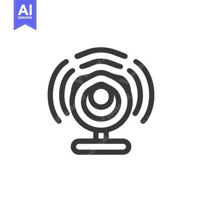 Popular premium asset: Minimalist Webcam Icon with Concentric Rings, Surveillance Concept