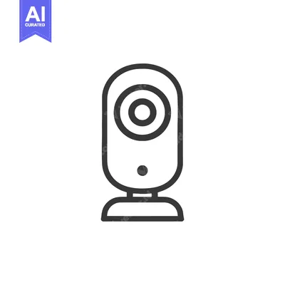 Aset premium populer: Minimalist Webcam Icon: Clean Line Art for Digital Communication and T