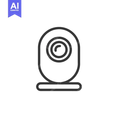 Aset premium populer: Minimalist Webcam Icon: Clean Line Art for Digital Communication