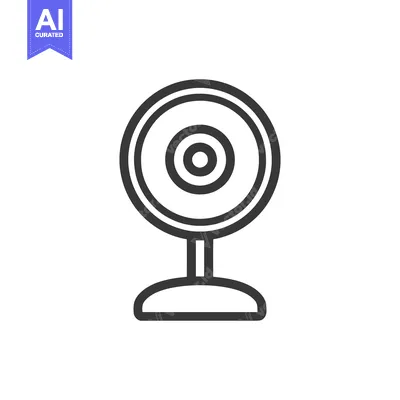 Aset desain premium: Minimalist Webcam Icon: Clean Line Art for Digital Communication