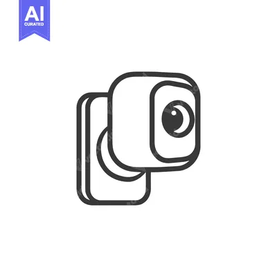 Aset premium populer: Minimalist Security Camera Icon: Modern Surveillance System Outline De