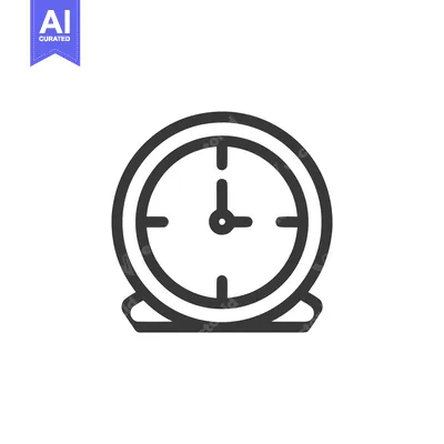 Minimalist Alarm Clock Icon: Time Management and Punctuality Symbol