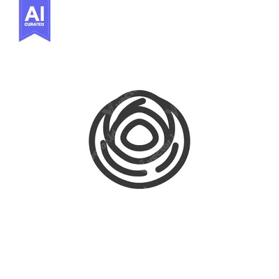 Premium design asset: Minimalist Rose Icon: Stylized Floral Design with Concentric Lines and
