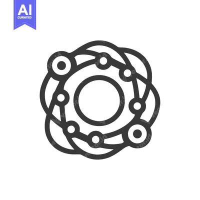 Aset premium populer: Interconnected Circles: Abstract Network Icon with Nodes and Links on