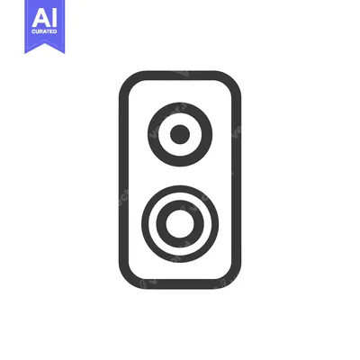Aset premium populer: Minimalist Speaker Icon: Rounded Rectangle with Dual Circular Drivers