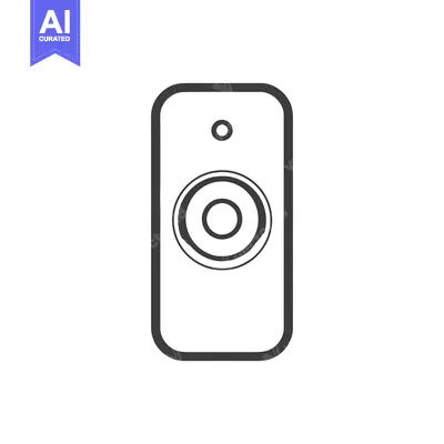 Aset premium populer: Minimalist Remote Control Icon with Rounded Edges and Circular Button