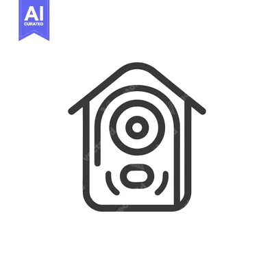 Premium design asset: Minimalist Birdhouse Icon: Modern Line Art Design on White Background