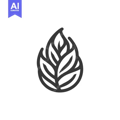 Popular premium asset: Minimalist Leaf Flame Logo Design, Organic Fire Concept, Bold Line Art