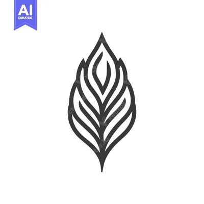 Popular premium asset: Minimalist Leaf Logo Design with Elegant Line Art on White Background