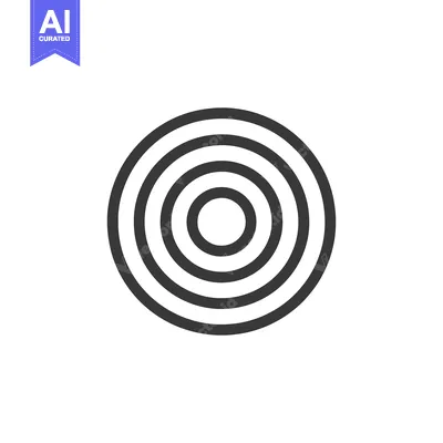 Aset desain premium: Concentric Circles: Minimalist Black Line Art on White Background